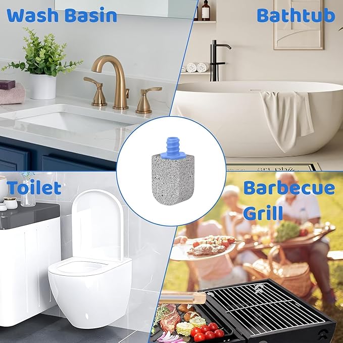 Pumice Stone Toilet Bowl Cleaner,Bathroom Cleaner Brush Toilet Wand Refills with 30CM Long Handle for Remove Hard Water Stains with 1 Wand+ Pumice Stones (10 Pack)