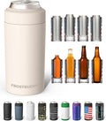 Frost Buddy Universal Can Cooler - Fits all - Stainless Steel Can Cooler for 12 oz & 16 oz Regular or Slim Cans & Bottles - Stainless Steel (Buttercream)