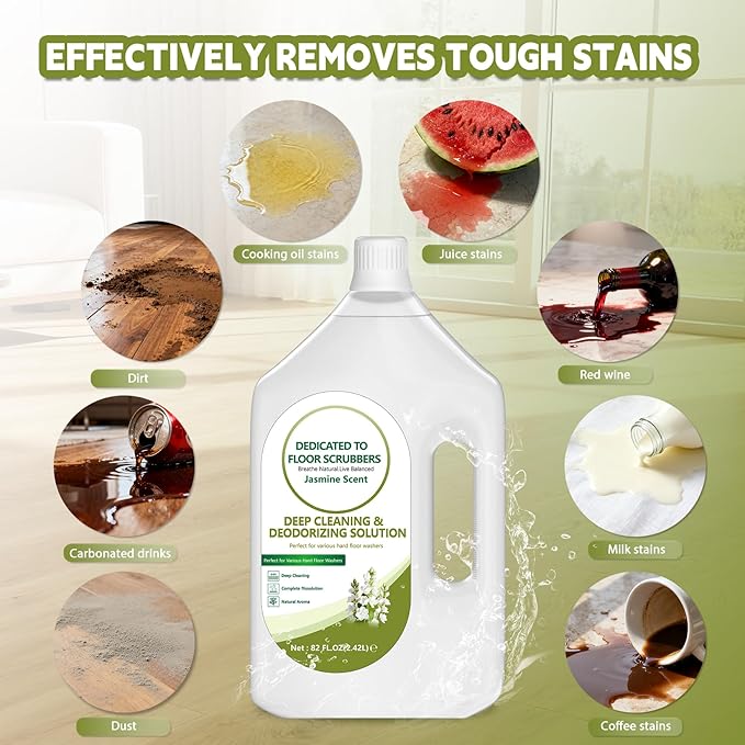 Floor Cleaning Solution Compatible with Tineco – 82 FL OZ Jasmine Floor Cleaner – Soft, Long-lasting Fragrance, – For All Cordless Wet/Dry Vacuum Mop Cleaner & Robot Vacuums with Mopping