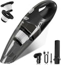 Handheld Vacuum Cordless, Rechargeable Car Vacuum Cleaner with Multiple Attachments, Portable Hand Held Vacuum Suction Power, Mini Vacuum for Car, Home, Pet Hair, Office, Desk, Keyboards Black Silver