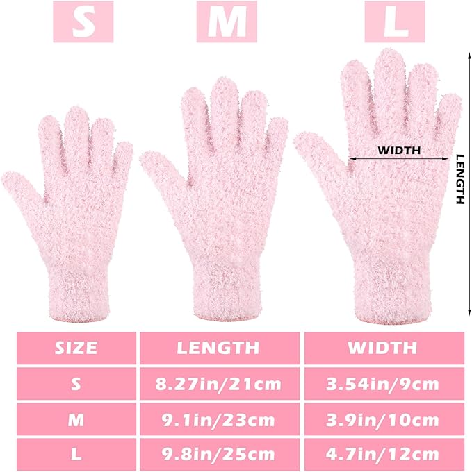 Patelai 3 Pairs Microfiber Plant Dusting Gloves Leaf Cleaning Gloves for Indoor Plants, Blinds, Furniture, House (Green Yellow,Water Blue,Pink,Small)