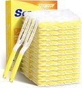 JOYMOOP Disposable Electrostatic Duster for Cleaning, with 2 Handles & 24 Ct Yellow Heavy Duty Refills for Swiffer Feather Duster, Household Cleaning Tool for Electronics, Dusting Furniture, Blinds