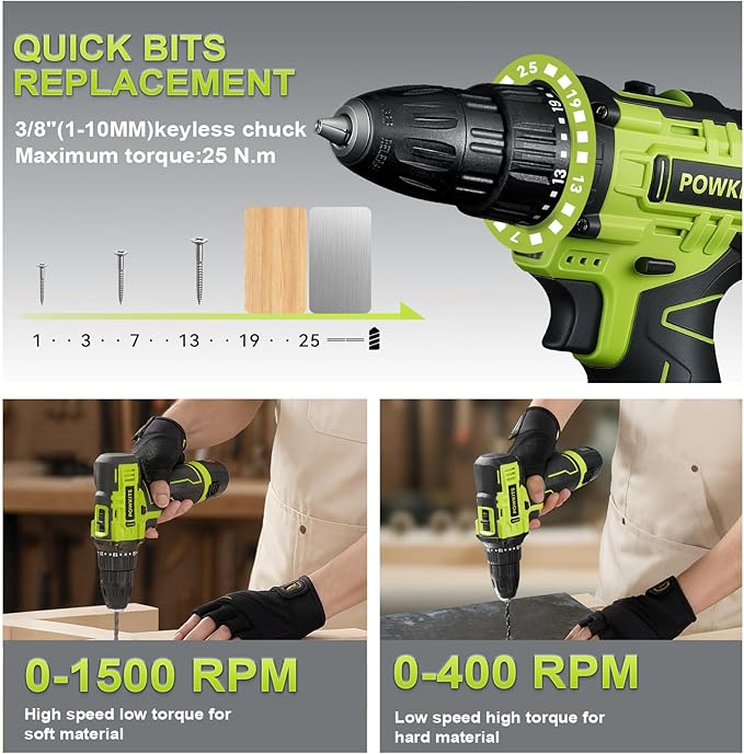 Cordless Drill Tool Set: 12V Power Drill Tool Kit with Battery & Charger, Portable Household Basic Drills Case for Men & Women, Homeowner, Diyer, Handyman, 142 Piece