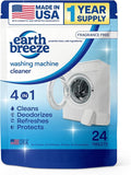 Earth Breeze Washing Machine Cleaner Tablets - 1 Year Supply - Deep Cleans, Removes Odors, Residue & Buildup - Front Load, Top Load & HE Washers - Fragrance-Free - No Harsh Chemicals - Made in USA