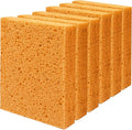 Cellulose Sponges, Large Size 4" x 6" x 1" - Heavy Duty Scrub Kitchen Sponge, Clean Tough Messes Without Scratching Kitchen Cleaning Pads, Pop Up Eco DIY (6 Pack), Yellow