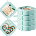 Kathfly 4 Pcs Green Hair Tie Organizer Portable Hair Accessory Storage Containers Stackable Tie Bobby Pin Holder Home Cotton Swab Dispenser Accessories Jewelry Organizer Box