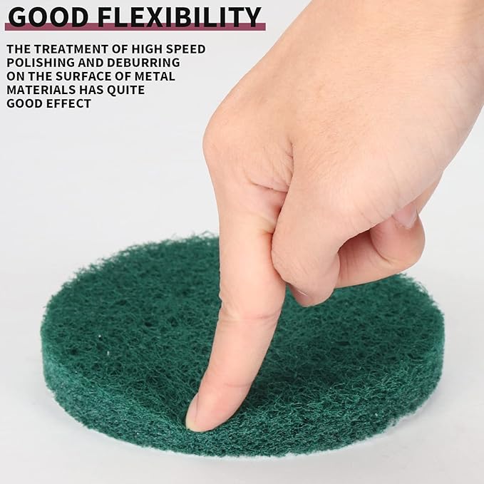 5 Inch Drill Brush Power Scouring Pads - Heavy Duty Tub and Tile Cleaner - Household Cleaning Kit Includes Drill Attachment, 5 Red, 5 Stiff Green Scrubber Pads