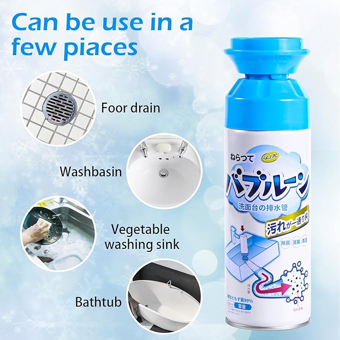 Foaming Drain Cleaner,Drain Clog Remover – Sink Cleaner and Deodorizer,Foaming Cleaners for Kitchen, Sinks, Shower Drains,Tubs(2pcs)