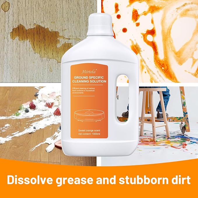Sweet Orange Scent Floor Cleaning Solution Compatible with Dreame Cleaning Solution, Floor Cleaner for Hardwood Tile Hardfloor, Compatible Robot Vacuums with Mopping and Wet Dry Vacuum (1 Bottle)