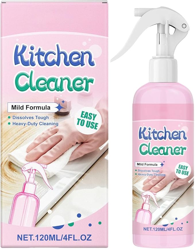 Kitchen Cleaner Spray, No-Scrub Cleaning Power, 7.5x4.7x17cm, Dirt Clean Spray, All Purpose Stain Removal, Efficient Grime Elimination, For Counter Cabinet Barbeque