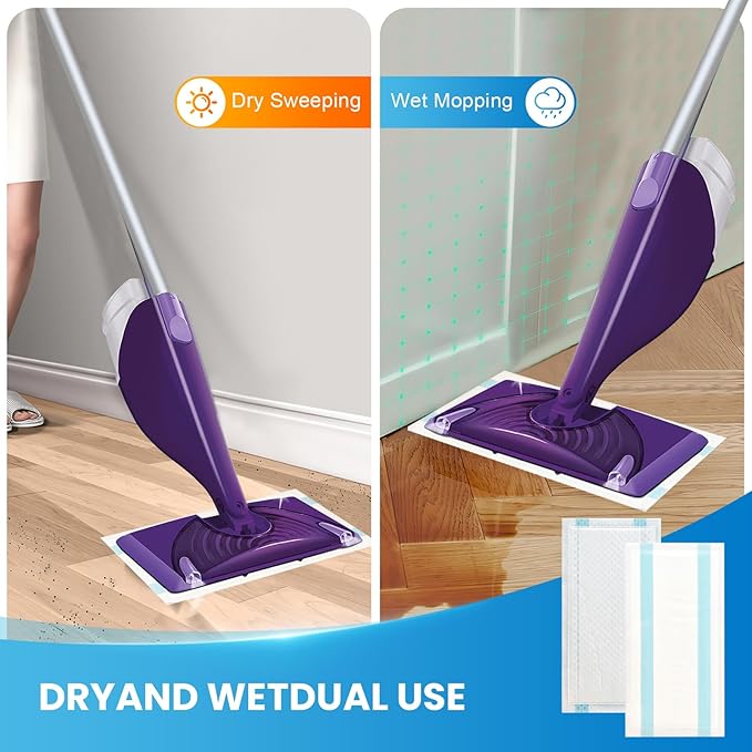 20 Count Wet Jet Pads Refill, Compatible with Swiffer WetJet Spray Mop, Super Absorbent Disposable Cleaning Pads for All Floor Types