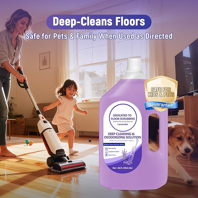 Floor Cleaning Solution Compatible with Tineco – 82 FL OZ Lavender Floor Cleaner – Rich, Long-lasting Fragrance, – For All Cordless Wet/Dry Vacuum Mop Cleaner & Robot Vacuums with Mopping