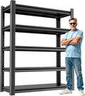 OLLRRACT Heavy Duty Garage Shelving 24" D x48 W x72 H– Durable Metal Storage Shelf Organizer for Garage, Workshop, or Utility Rooms, Heavy Duty Shelving Rack