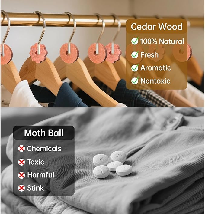 Cedar Blocks for Clothes Storage 67 Pack, Cedar Chips, Cedar Wood Balls and Rings, 100% Natural Aromatic Accessories for Closets and Drawers Freshener
