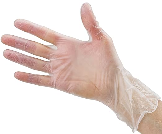 CARE PLUS Latex-Free Vinyl Gloves Clear Extra Large Size 100 Count | Heavy Duty, Non-Sterile, Powder-Free, Rubber | Food Prep, Kitchen & Cleaning Gloves, Ideal for Professional Use