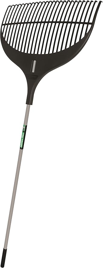 Truper 33655 Tru Tough Flexible Plastic Leaf Rake, 26-Inch Head, Steel Handle, 56-Inch