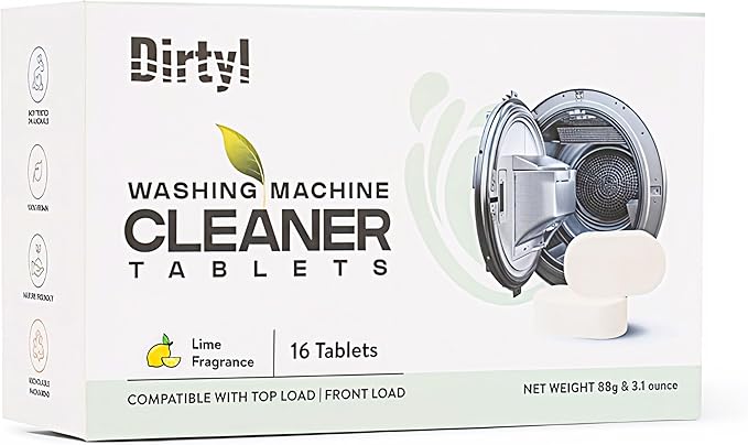 Washing Machine Cleaning Tablets, 32 Count, Lemon Scent – Deep Clean Descaler for Front & Top Load Washers, Removes Odor, Dirt & Limescale From Drum & Rubber Tub Sealing, Pet & Septic Safe