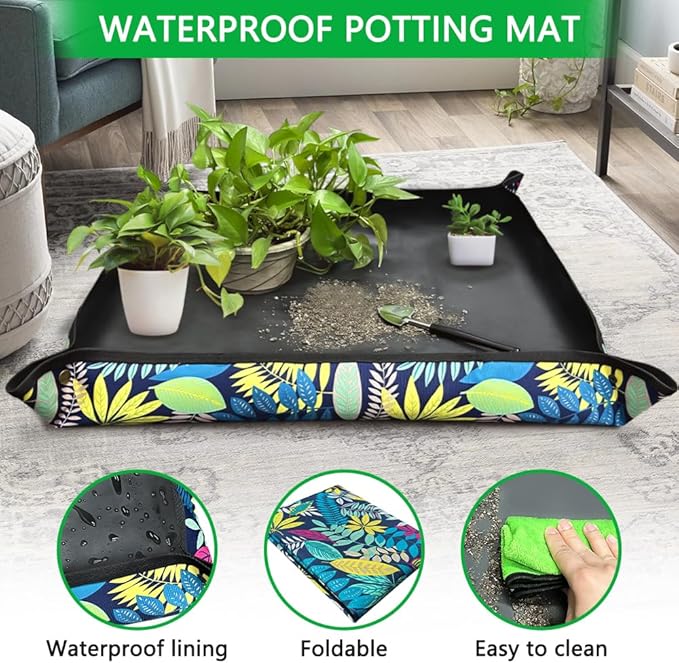 Bonsai Tool Kit - Bonsai Tools Set with PU Leather Bag for Beginners | Gardening Gifts for Women & Parents (22 Pcs with Repotting Mat)