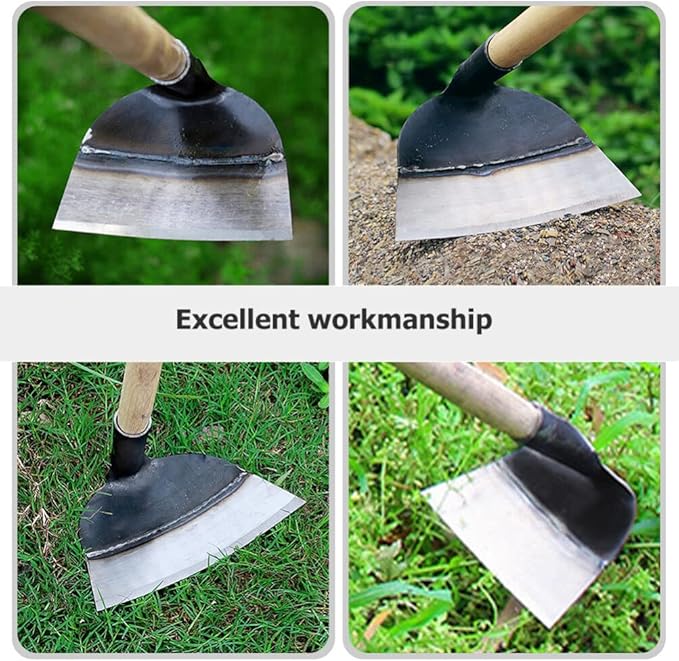 DOITOOL Heavy Duty Garden Hoe Tool Solid Steel Hand Hoe for Weeding Digging Soil Loosening and Planting in Backyard and Farm