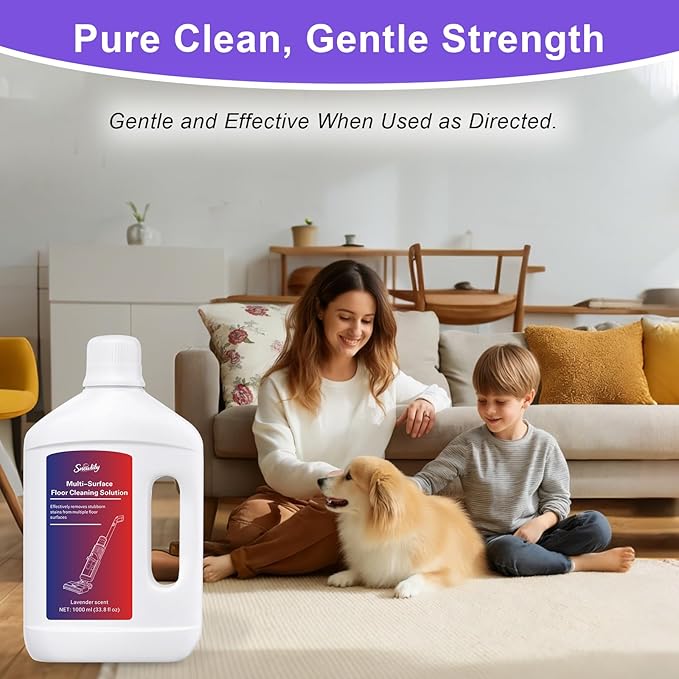 Snowlily Floor Cleaning Solution Compatible with Dreame Wet & Dry Vacuum, No residue & Pet-friendly, Household Floor Cleaners Suitable for Robot Vacuum Cleaners and Floor Mops (33.81 Fl Oz)