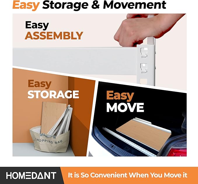 HOMEDANT 35.9" W 5 Tier Heavy Duty Garage Shelving Adjustable Metal Rack Storage Shelves Standing Shelf Unit Organizers Pantry Closet White 1Pack