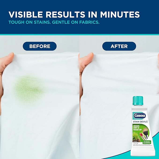 Carbona Stain Devils® #6 | Grass, Dirt & Make-Up | Professional Strength Laundry Stain Remover | Multi-Fabric Cleaner | Safe On Skin & Washable Fabrics | 1.7 Fl Oz, 3 Pack