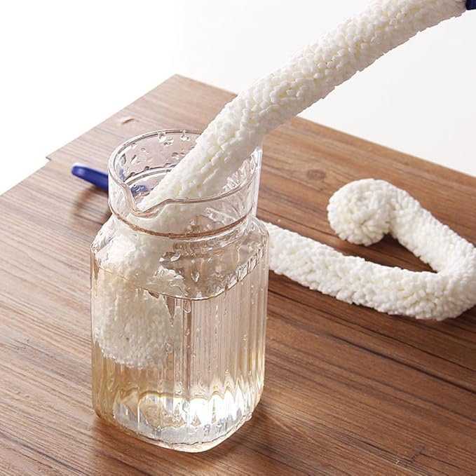 Bottle Cleaning Brush - Set of 2 Flexible Bottle Scourer - Multi-Function Household Cleaning Tools for Cleaning of Wine Decanters, Goblets, Glasses, Cups