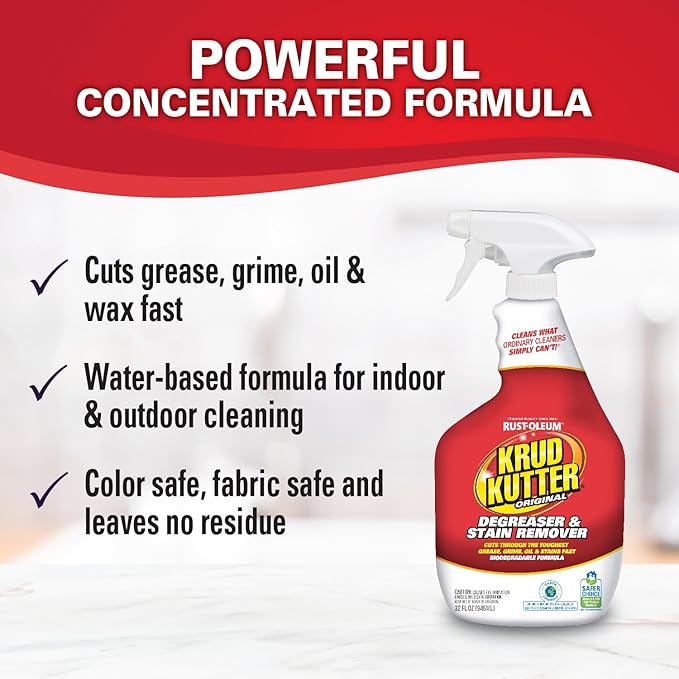 Krud Kutter KK326-6PK Original Concentrated Cleaner/Degreaser Stain Remover Spray, 32 oz, 6 Pack
