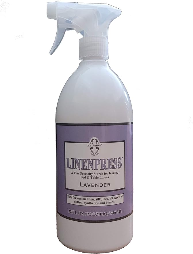 Le Blanc® Lavender Linenpress® – Luxury Starch Alternative for Pressing Fabrics- 32 oz. (1 Pack)