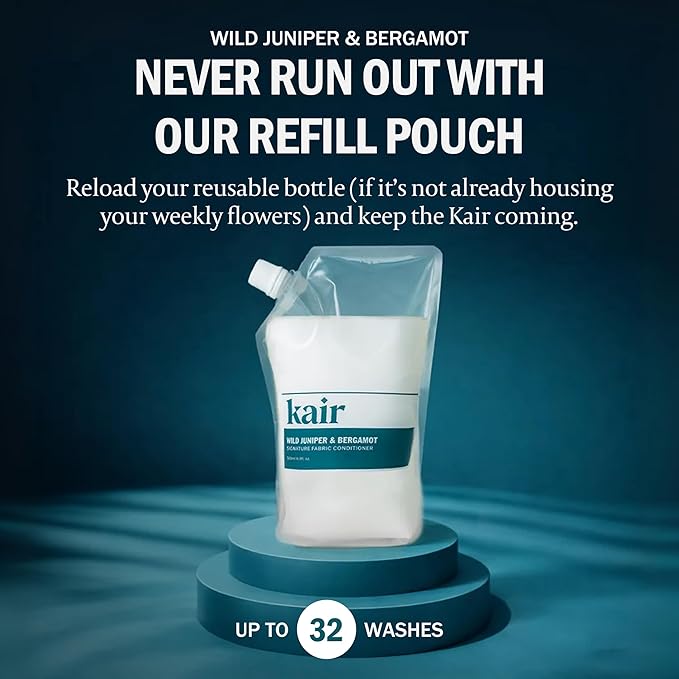 Kair Signature Fabric Conditioner Refill - Wild Juniper & Bergamot | Plant-Based Fabric Softener, 16.9 Fl Oz, Vegan, Cruelty-Free, Biodegradable, Anti-Static Softens & Protects Fibers