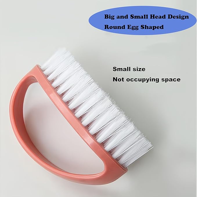 2 Pack Scrubbing Brushes for Cleaning, Heavy Duty Scrub Brush Nylon Stiff Bristles,Scrubber Cleaner Brush for Bathroom,Showe,Sink,Kitchen,Bathtub,Floor,Multi-Purpose Cleaning Brush (Pink + Purple)
