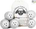 Budieggs Wool Dryer Balls Organic XL 6-Pack, 100% New Zealand Chemical Free Fabric Softener for 1000+ Loads, Baby Safe & Hypoallergenic, Reduce Wrinkles & Shorten Drying Time Naturally (Grey Sheep)