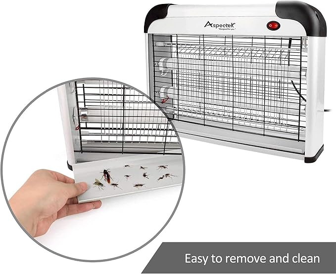 Aspectek 20W Electric Indoor Bug Zapper, Mosquito, Moth, Wasp, Insect Killer, Fly Zapper, Bug Lamp Light for Home, Restaurant, Office Use with Protection Mesh Film. Efficient & Effective