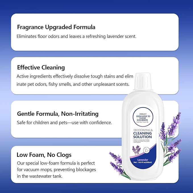Floor Cleaning Solution Compatible with Tineco Floor One & iFloor Series, 2-Pack 16.9floz Lavender Scent Floor Cleaner Deep Cleans for Multiple Hard Floors