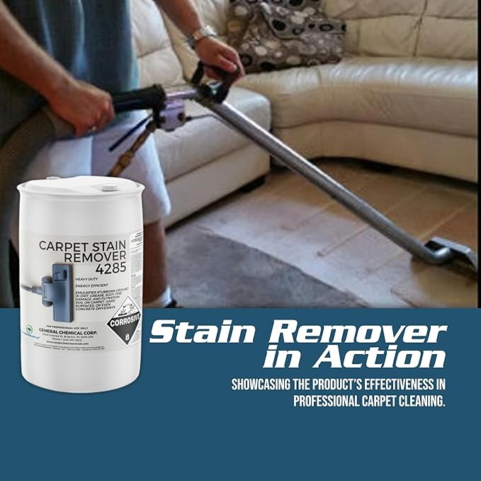 Carpet Stain Remover 4285 - All-Purpose and Multi-Surface Stain Remover - Residential Use - For Heavy-Duty Spot Cleaning - Professional Grade - 55 Gallon Drum