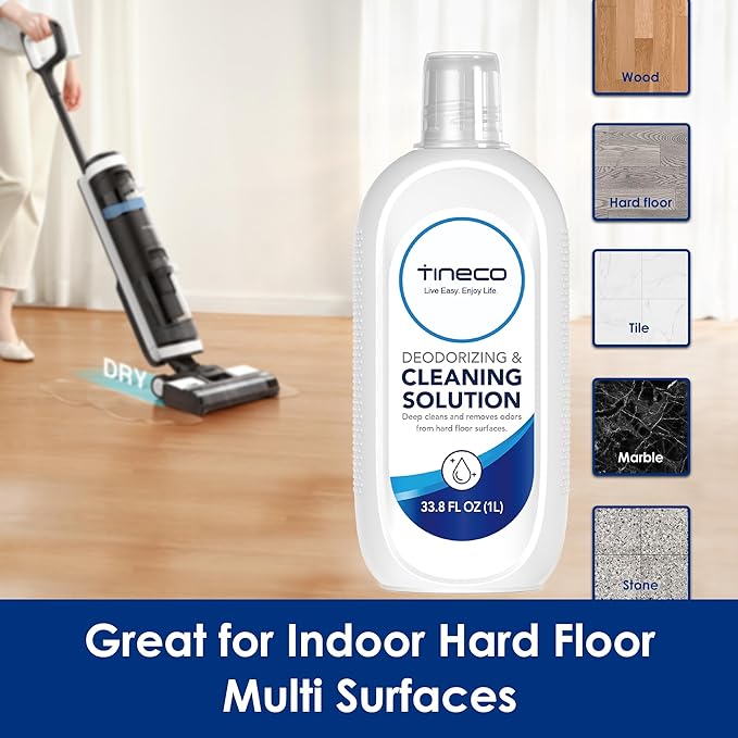 Tineco Floor Cleaning Solution 1L (33.8 OZ) for i5/i6 Stretch & FLOOR ONE S5/S6/S7/S9 Artist & S6/S7/S9 Master & Breeze Series, (EXCEPT iFLOOR 5 Steam/S5/ S7/ S9 Artist Steam Series) Wet Dry Vacuum