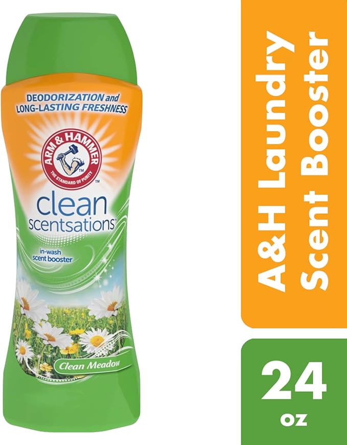 ARM & HAMMER Clean Scentsations In-Wash Scent Booster,Laundry Scent Booster Clean Meadow-scent,24 Oz,(Pack of 2)