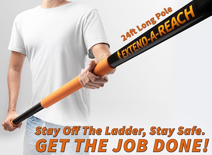 30 Foot High Reach Duster Kit with 5-24 ft Extension Pole // High Ceiling Duster Cleaning Kit with Telescopic Pole // Cobweb Duster // Feather Duster and Ceiling Fan Duster // The Ultimate Dusting Kit