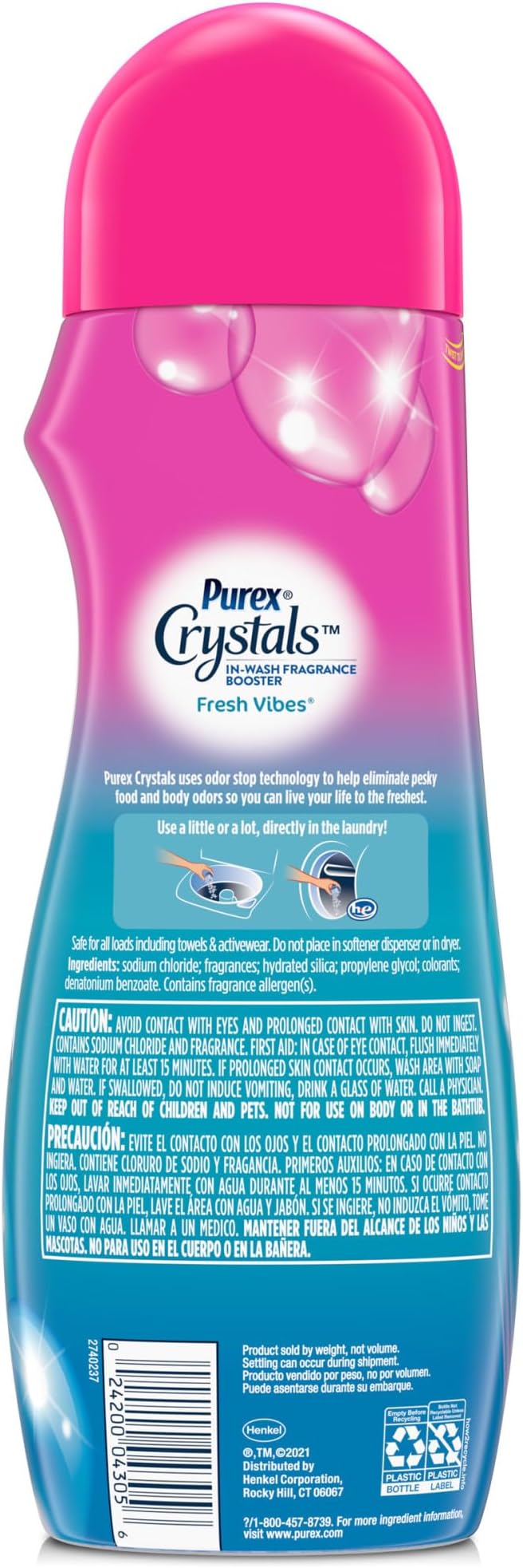 Purex Crystals In-Wash Fragrance and Scent Booster, Fresh Vibes, 21 Ounce, 4 Count