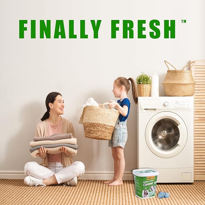Finally Fresh Washing Machine Cleaner for Front Loaders & Top loaders, 20 Packs Washer Cleaner, Suitable for All Washing Machine