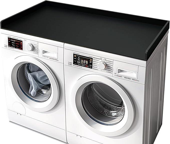 Gashell Washer Dryer Countertop, 27.5" x 58" Bamboo Washer and Dryer Countertop for Laundry Room Organization(Black)