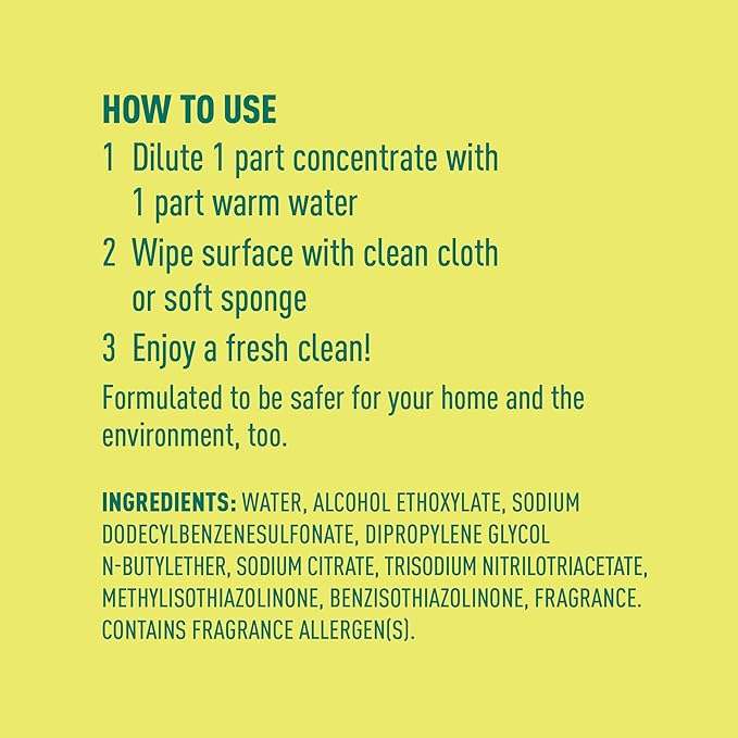 Amazon Brand - Presto! Multi-Surface Cleaner Concentrate, 2X Concentrated Formula, Lemon Scent, Streak-Free All Purpose Cleaner for Hardwood Floors, Tile, Countertops, 32 fl oz, 2-Pack