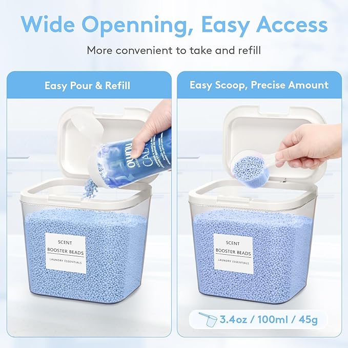 Lifewit Laundry Pods Container with Pop-up Lid, Laundry Room Organization, Dryer Sheet Holder for Washing Powder Scent Booster Beads, 2700 +2000ml/0.72+0.5gal,3 Pcs