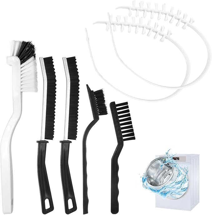 7PCS Washing Machine Cleaning Brush Kits,Durable Cleaning Tool for Washing Machine Drums,Crevice Brush for Bathroom, Shower and Kitchen