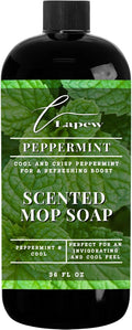 Lapew Peppermint Scented Mop Soap - Luxury Floor Cleaner Concentrate for Mopping Tile, Laminate, Vinyl & Hardwood | Streak-Free, Low-Foam | 36 oz