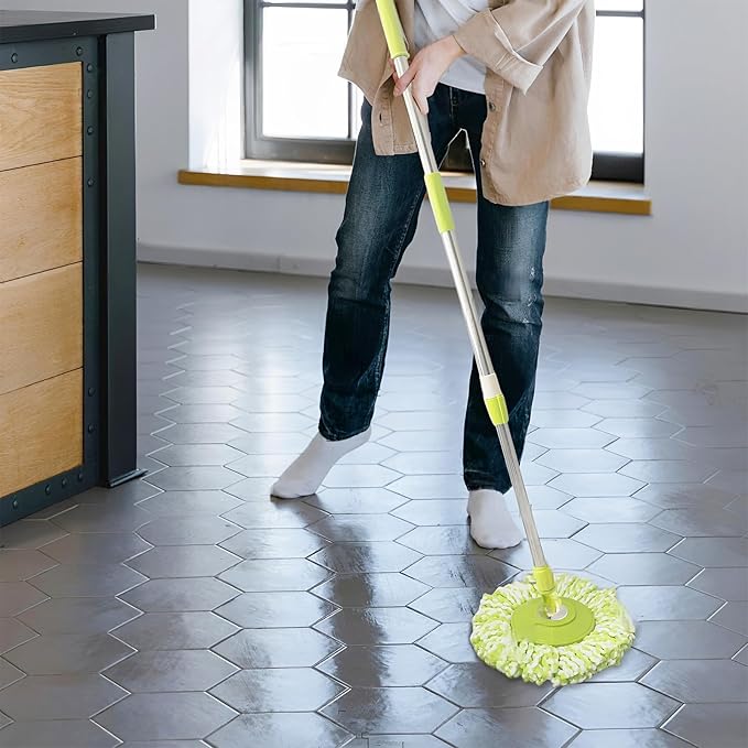 Spin Mop Replacement Handle 360 Degree Spin Mop Pole Handle Replacement Rotating Telescopic Stick for Mop Head, Ideal for Home and Household Cleaning