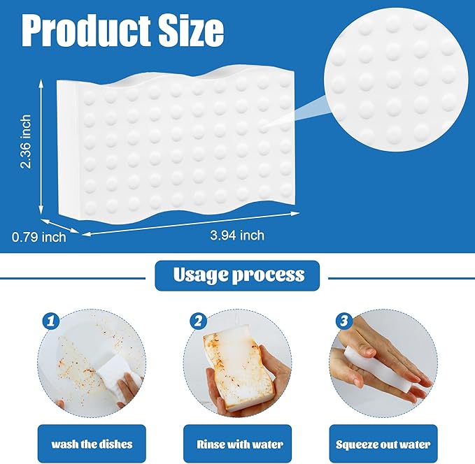 30 Pack Magic Sponges Cleaning Eraser, 2X Density Melamine Sponge,Cleaning Pad for Bathroom,Kitchen,Dish,Furniture, Floor,Wall,Shoe,Cleaner, Non-Scratch Scrub Foam (30)