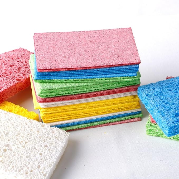 6 - Pack Non-Scratch Scrub Sponges - Sponges for Dishes and Washing Dishes, Cleaning Sponges for Kitchen Home Office, Magical 3D DIY Art and Craft Suppliers（Blue）