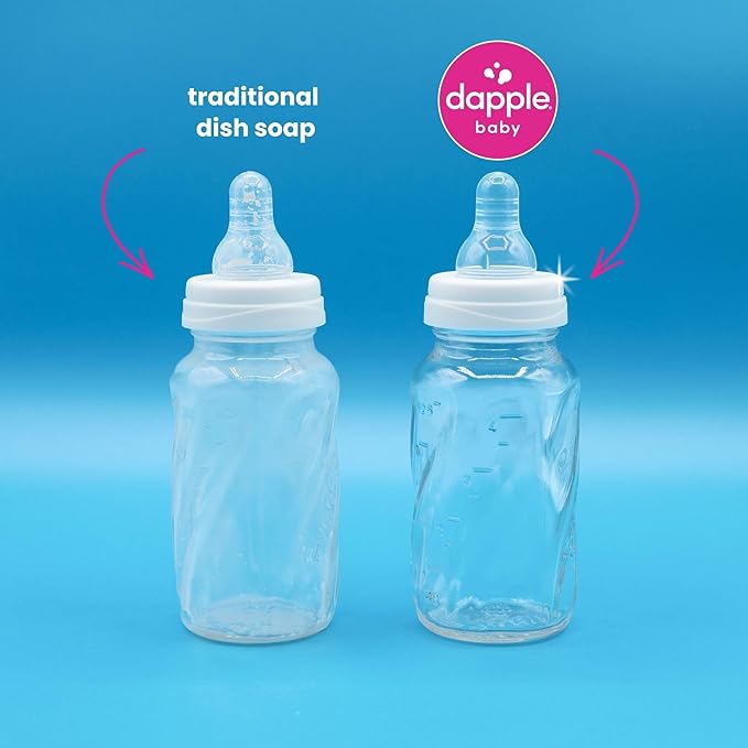 Dapple Baby Bottle Soap, Hypoallergenic Dish Soap for Baby Bottles, Powered by Plants, Travel Size, Fragrance Free, 3 Fl Oz (Pack of 2)