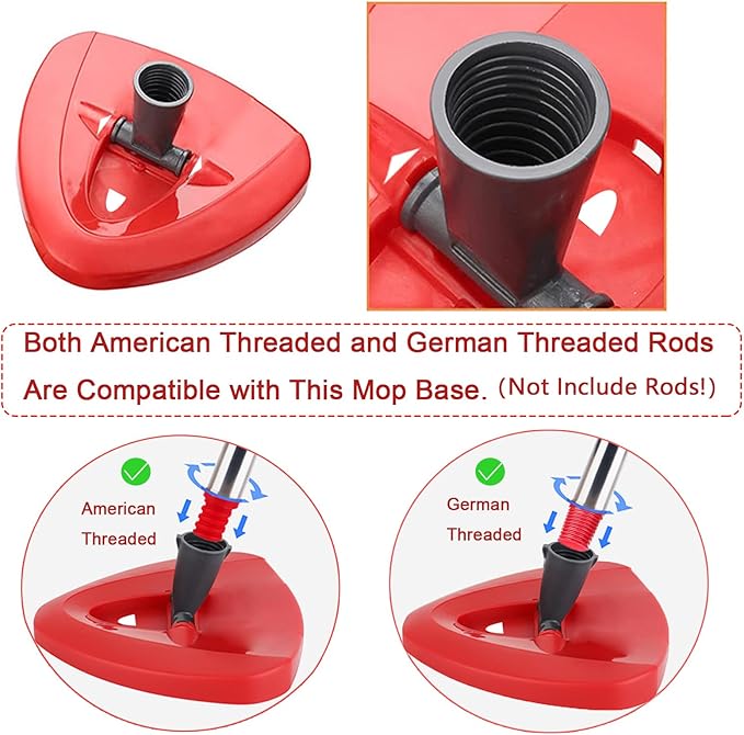 Spin Mop Base for Vileda/Cedar EasyWring Microfibre Spin Mop 1 Tank System - Rotating Triangle Mop Heads Refill Plastic Cover Replacement Accessories